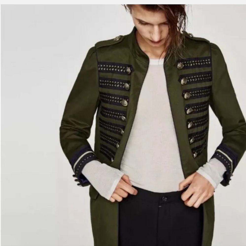 NWOT ZARA Woman Military Band Leader Utility Jacket